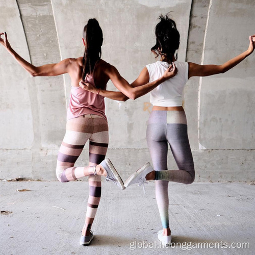 Women Fitness Yoga Pant Comfortable Spandex Funky Fitness Stripe Women Yoga Leggings Manufactory